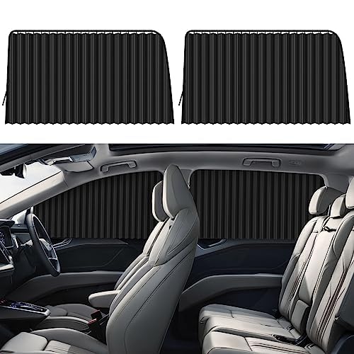 ZATOOTO Car Side Window Sun Shades - Privacy Magnetic Black 2 Pcs Covers Blinds Curtains - Auto Accessories Sunshades Keeps Cooler Screen for Baby Sleeping