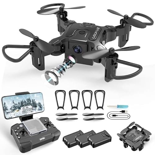 4DRC Mini Drone with 720p Camera for Kids and Adults, FPV Drone Beginners RC Foldable Live Video Quadcopter,App Control,3D Flips and Headless Mode,One Key Return,Altitude Hold,3 Modular Batteries