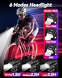 2025 New Bike Lights for Night Riding, 6+4 Modes LED Headlight and Taillight Set, 9000 Lumens USB-C Rechargeable, Waterproof Bicycle Front and Rear Lights for Cyclists and Commuters Accessories