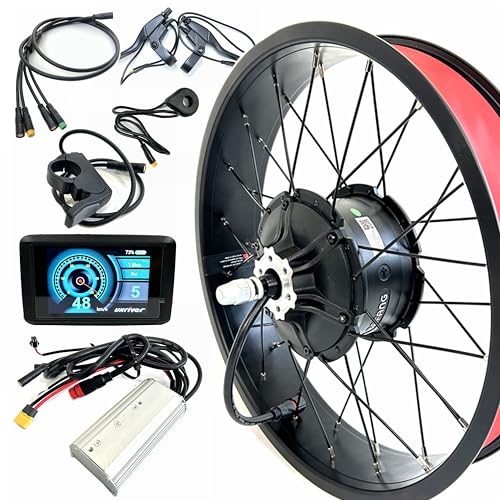 SZWEDI 48V1000W Electric Fat Bike Rear Motor Kit 20x4.0 inch Double Wall Rim TFT Color Display 175 Dropout Waterproof kit