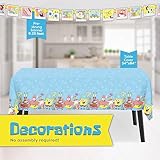 Unique Spongebob Birthday Decorations | Spongebob Party Decorations | Spongebob Party Supplies | Serves 16 Guests | With Banner, Spongebob Tablecloth, Dinner & Cake Plates, Napkins, Forks, Button