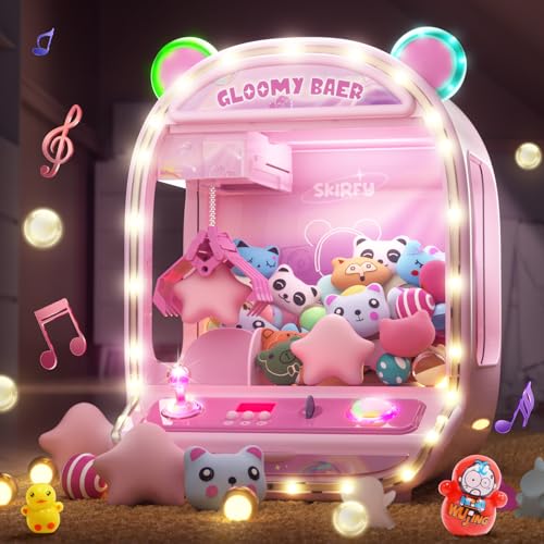 Skirfy Large Claw Machine Arcade Toy with LED Light & Adjustable Sound,16" Candy Dispenser Toys Mini Vending Machine for Kids Christmas Birthday Big Gifts for Girls Boys Ages 6+