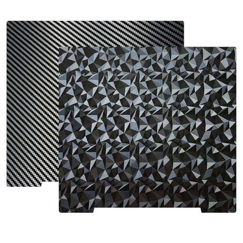 JUUPINE Upgrade 3d Printer Platform for Prusa i3 MK3 Build Plate, Double Sided Diamond PEO+Carbon Fiber PET Spring Steel Flexible Sheet 241x253.8mm for Prusa I3 MK2 2.5S MK52 MK3S MK3S+ MK4 3D Printer