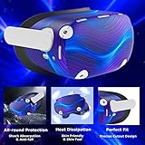 Compatible with Oculus Quest 2 Accessories, Silicone Face Cover, VR Shell Cover,for Quest 2 Touch Controller Grip Cover,Protective Lens Cover,Disposable Eye Cover (Colorful B)