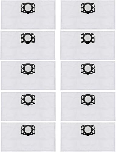 5/10 Pack Fleece Filter Bags Compatible with Karcher KFI357 KA40 WD2 Plus WD3 WD3s SE4001 SE4002 Robot Vacuum Cleaner (10Pcs)