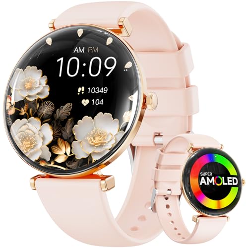 Hwagol Smart Watches for Women Android & iOS Compatible[Calls/Answer/Metal Slim] 1.43" Micro-Spherical AMOLED Screen,IP68 Waterproof Sports Watch Fitness Tracker Sleep/Heart Rate Monitor