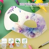 Silipull 100 Pcs Couple Mask Bulk DIY White Paper Craft Half Face Animal Paint Blank Masquerade Masks for Kids Cosplay Mardi Gras Dance Party Decoration, 11 Styles