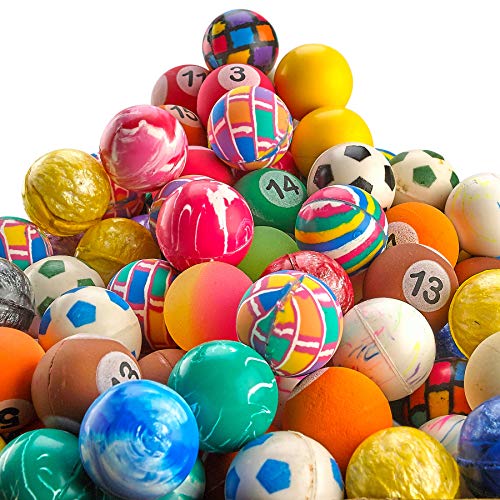 Bedwina Bouncy Balls in Bulk - Pack of 250 (1inch/27mm) Hi Bounce Variety Assortment Mix, Colorful and Small Rubber Bouncing Balls, Party Favors for Kids, Treasure Box Prizes and Goodie Bags