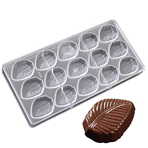 Various Design Ball Flower Easter Egg Shell Heart Fish Polycarbonate Chocolate Mold Ice Cube Molds Candy Making Tools DIY Baking (2023 Leaves)