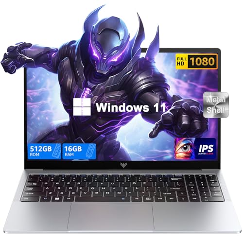 KAIGERR 2025 Gaming Laptop, Laptop Computer with Intel N150 Quad-Core Processor(Up to 3.6GHz), 16GB DDR4 512GB SSD, Windows 11 Laptop, 15.6" IPS 1080P, Metal Shell, USB3.2, Long Battery Life