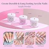 SAVILAND Acrylic Nail Kit for Beginners with Everything - Acrylic Powder and Liquid Set Gel Nail Polish Nail Brush Practice Finger U V Light, Full Acrylic Nail Kit for Home DIY Nail Salon