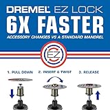 Dremel 160-Piece Rotary Tool Accessory Kit with EZ Lock Technology - 1/8" Shank - Cutting Bits, Polishing Wheel and Compound, Sanding Drums & Disc (710-08)