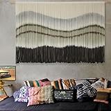 Macrame Wall Hanging Dip-Dye Large Macrame Wall Decor Boho Home Decor Scale Fiber Wall Art Yarn Craftsmanship Art 57" Wx 35" L