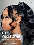 LUVME HAIR 16'' Loose Body Wave 360 Lace Frontal Wigs Human Hair Lace Glueless Human Hair Wig Pre Plucked Long Black Body Wave Wig