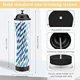 13.5 inch Straw Holder for Standard& Long Bended Size Drinking Straws, Acrylic Plastic Straw Dispenser for Counter with Lid Black Pack of 2(Straws Not Include)