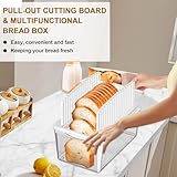 Kiss Core Upgrade Pull Out Bread Slicer for Homemade Bread with Bread Box, Foldable Bread Slicing Guide,Removable Cutting Board, Slice Evenly, Bread cutter slicer Suitable for Bread Making Supplies