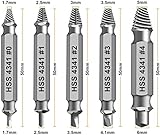 Damaged Screw Extractor Set - Remover for Stripped Head Screws Nuts & Bolts Drill Bit Tools for Easy Removal of Rusty & Broken Hardware High Speed Steel Superb Gift