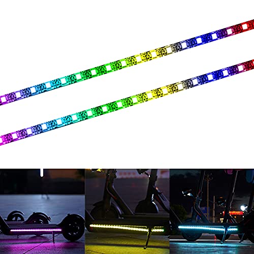 YHGSEE Electric Scooter LED Strip Light, Night Cycling Colorful Lamp Waterproof Safety Skateboard Accessories for Xiaomi M365/pro, for Outdoor Ninebot/Mercane Wide Wheel 50cm