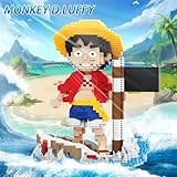 One Piece Anime Figure Monkey D.Luffy Building Kit, Classic One Piece Merch Hero Character Statue Stacking Blocks Not Compatible with Lego, Creative Christmas Decor Gift for Kid, Adult (1745PCS)