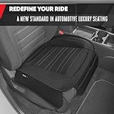 Motor Trend Seat Covers for Cars Trucks SUV, Faux Leather 2-Pack Black Padded with Storage Pockets, Premium Interior Car Seat Cover