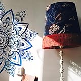 Runtoo Half Mandala Wall Decal Boho Flower Wall Stickers for Living Room Bedroom Headboard Yoga Home Decor