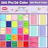 Hair Accessories for Girls - 360 Pieces Toddler Elastic Hair Ties, Hair Clips, and Hair Tail Tools in 31 Colors