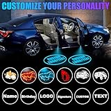 SPOBODY Custom Car Door Lights Projector Customized Logo Car Door Lights LED HD Welcome Light Shadow Ghost Lights Fit for All Cars (F2-Carbon Fibre Blue Horse, 2)