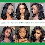 Douyin Bob Wig Human Hair 13x4 Frontal Lace Wig Body Wave HD Lace Front Wigs Human Hair Pre Plucked Glueless Bob Wigs for Women Human Hair Wigs (16 inch, Natural Black)