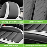 SOUIPA Seat Covers for Porsche Cayenne 2005-2024,2PCS Leather Car Seat Covers,Waterproof Seat Protectors Auto Seat Covers,Breathable Nonslip Interior Cover Seats for Cars(White and Gray)