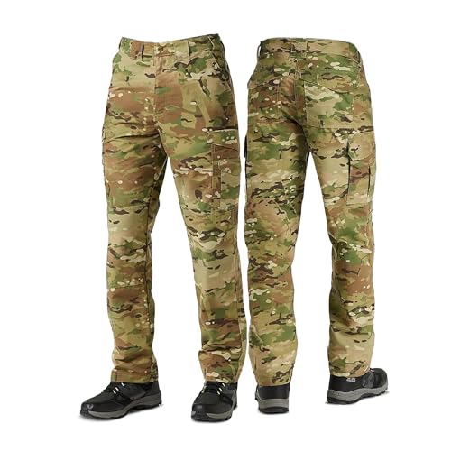 Tru-Spec 24-7 Original Tactical Pants for Men - Durable, Water-Resistant Cargo Work Pants with Concealed Carry and Knee Pad Openings, Multicam - 40W x 30L