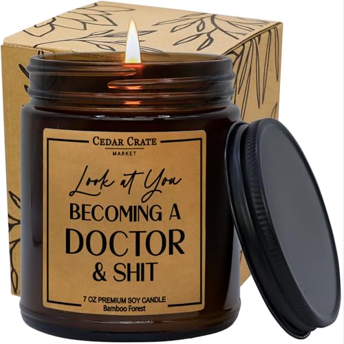 Doctor Graduation Gifts for Women Men 2025, Phd Doctorate Medical School Degree Gifts for Her Him, Look at You Becoming A Doctor, Dentist Present, Unique, Funny, Bamboo Scented, Handmade in USA