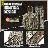 TIDEWE Hunting Clothes for Men with Fleece Lining, Water-Resistant Silent Hunting Suit for Climbing Hiking Trekking Camping (Next Camo G2 Size M)