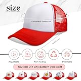 Vabean 24 Pack Sublimation Blank Cap Trucker Mesh Cap Unisex Plain Blank Baseball Hat for DIY Embroidery Sublimation Printing (Red)