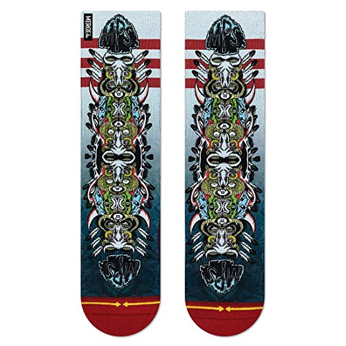 MERGE4 Jeff Ament M.P.S. Large Crew Socks for Men and Women Red White Graphic