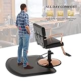 OmySalon Salon Mat for Hair Stylist Anti Fatigue, Thick Barber Chair Mats with Round Cutout Hair Salon Mats for Hairdresser Standing, Barbershop Beauty Spa Hairdressing Equipment