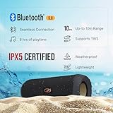 WallaSound Bluetooth Speakers & FM Radio - IPX5 Waterproof Portable Wireless Speaker with BT 5.1, Stereo Sound, Micro SD Card MP3 Player, TWS Pairing & Built-in Mic for Home, Outdoors, Travel