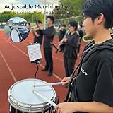 MusBoard Marching Lyre MB-SB10, Adjustable Marching Band Music Lyre for Snare Drum and Bass Drum with 10 Pages, Holds 20 Sheets of Music