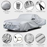 HAOTOM 7 Layers Car Cover for VW Beetle Bug Sedan 2-Door Saloon,Waterproof All Weather Snowproof UV Protection,Full Exterior Cover Outdoor Indoor with Door Zipper,Windproof Strap,Anti-Theft Lock