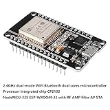 4PCS ESP32 Development Board ESP-32S NodeMCU Board ESP-WROOM-32 WiFi Microcontroller 2.4GHz 2 in 1 Dual-Core WiFi + Bluetooth Processor Integrated Chip CP2102 Low Power Consumption ESP-32S