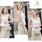 BBTT.ful Shoulder Bags Crossbody Bag Purses Handbags Crystals Rhinestone Evening Bag for Women Clutch Purse with Chain (champagne)