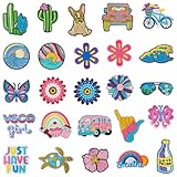 Harsgs Outdoor Adventure Iron on Patches, Embroidered Iron on/Sew on Patches Outdoor Adventure Themed Applique for Clothes, Dress, Hat, Jeans, DIY Accessories