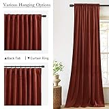 StangH Rust Red Velvet Curtains - Christmas Holiday Decoration Thermal Insulated Noise Reducing Drapes for Home Theater/Studio/Dining Room, W52 x L84, 2 Panels