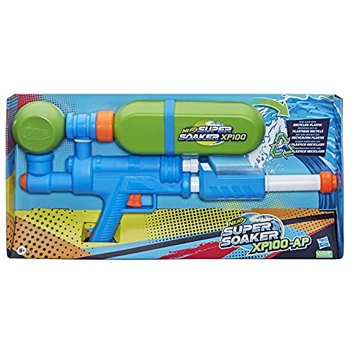 Nerf Super Soaker XP100 Water Blaster – Air-Pressurised Continuous Blast – Removable Tank – for Kids, Teens, Adults