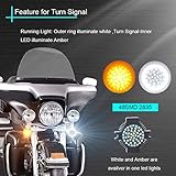 SUNPIE Motorcycle LED Light Turn Signal Blinker Lights w/1157 Dual-Element White and Amber Compatible with Harley Davidson Electra Glide Road King Heritage Softail Classic Road Glide Classic 1994-2019