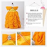 18 Inch Doll Clothes Accessories - 5 Pc Different Princess Costume Dress Set Includes Jasmine,Anna,Belle,Rapunzel and Aurora Fits All 18" Doll