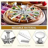 Hushee 5 Pcs Pie and Cake Marker Aluminum Alloy Guideline and Portion Divider Cake Cutter Cut Silver Pie Slice Cutter Baking Tools Kitchen Accessories Cook Supplies for Pizza (6,7,8,10,12 Cut)