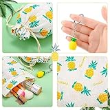 Shappy 50 Pcs Pineapple Party Favors Include Pineapple Drawstring Gift Bags and Pineapple Keychains for Decoration Fruit Party