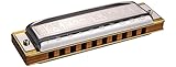 Hohner Harmonica 532 Blues Harp MS - Key of A Bundle with Case, Pouch, Harmonica Beginner Online Manual, and Austin Bazaar Polishing Cloth