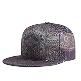 Quanhaigou 3D Printed Snapback,Hip Hop Fashion Flat Bill Hats,Adjustable Dancing Baseball Cap Brown
