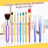 10 Pieces Cake Candy Decorating Brushes Tools Cookie Decoration Brushes Pastry Brush and Stainless Steel Tweezers Straight and Curved Tip Tweezers Pasta Tweezers for Baking Fondant (Multi Color)